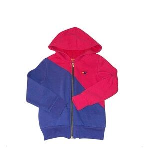 Aviator Nation Girls Glider Color Block Pink Purple Full Zip Sweater Hoodie Sz 6